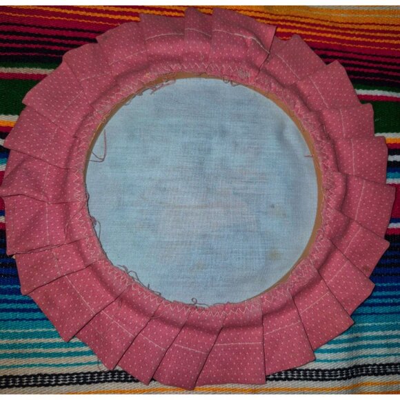 Vintage Raccoon Cross Stitch Embroidery Wall Art In Hoop With Pink Lace Ruffle F - Picture 3 of 5